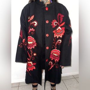Embroidered trench coat
